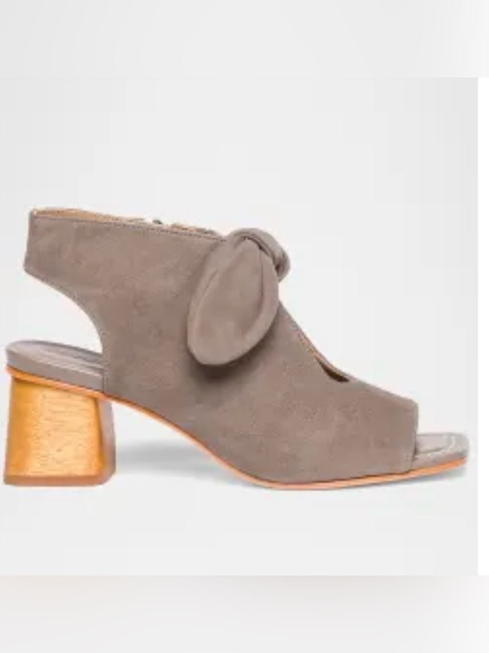 Bernardo Lizzie knotted block heel grey suede sandals 9 new